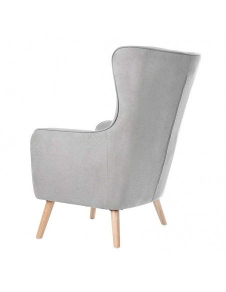 Poltrona design MUNICH em tecido mostarda, pié em madeira.