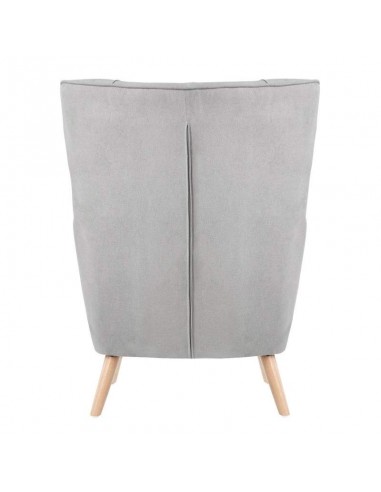 Butaca orejera MUNICH tela mostaza, patas madera.