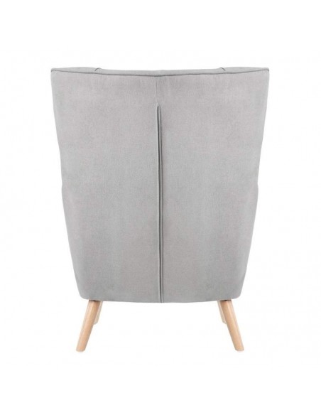 Poltrona design MUNICH em tecido mostarda, pié em madeira.