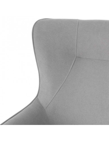 Poltrona design MUNICH em tecido mostarda, pié...