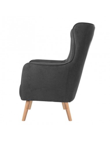 Poltrona design MUNICH em tecido mostarda, pié...