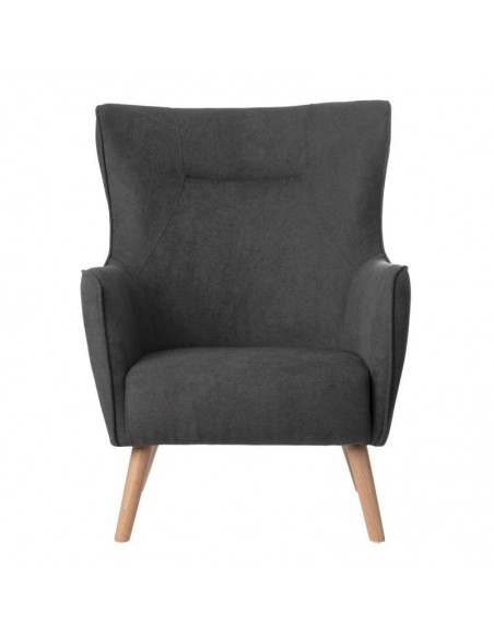 Poltrona design MUNICH em tecido mostarda, pié em madeira.