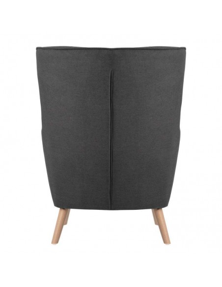 Poltrona design MUNICH em tecido mostarda, pié em madeira.