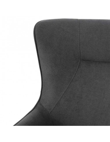 Poltrona design MUNICH em tecido mostarda, pié...