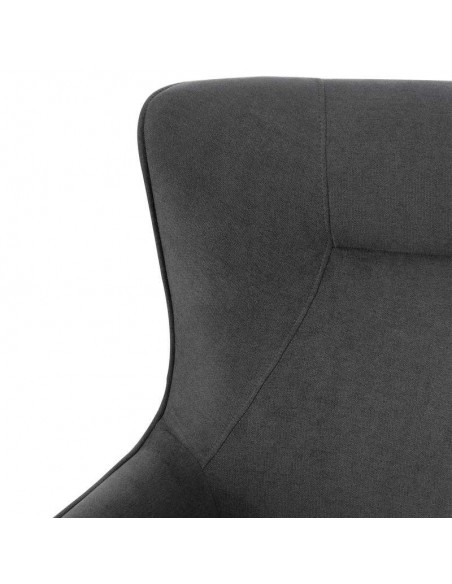 Poltrona design MUNICH em tecido mostarda, pié em madeira.