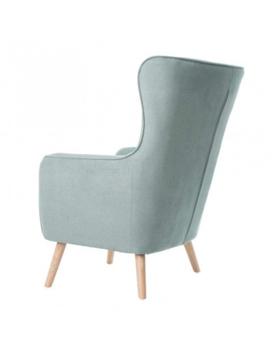 Poltrona design MUNICH em tecido mostarda, pié...