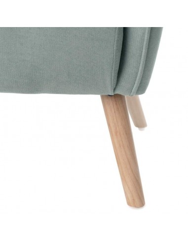 Butaca orejera MUNICH tela mostaza, patas madera.