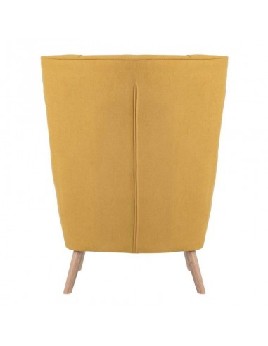 Poltrona design MUNICH em tecido mostarda, pié...