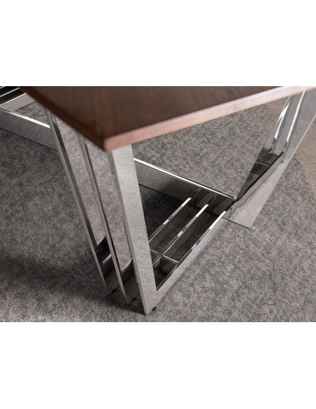 Angel Cerdá 1097, mesa de jantar 220 x 110 cm, madeira de nogueira e aço cromado.