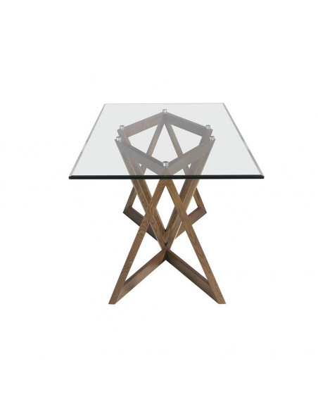 Angel Cerdá mesa 1102 de comedor ,180 X 90 cm, madera Nogal y cristal