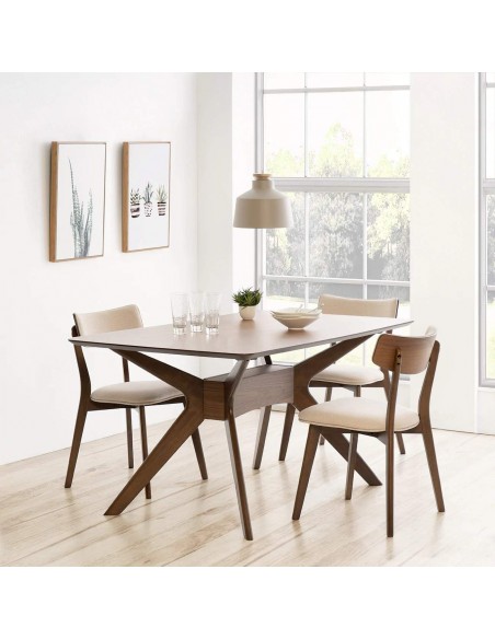 MESA DE sala de JANTAR COLONIAL HELGA 180x95, NOGUEIRA