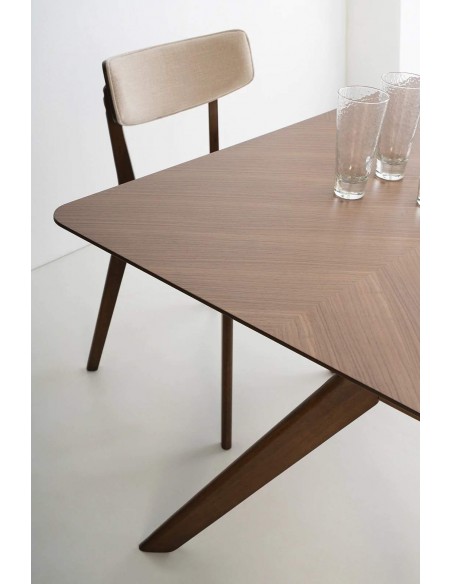 MESA DE COMEDOR COLONIAL HELGA 180x95, Madera terminada NOGAL