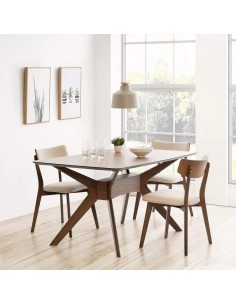 MESA COLONIAL HELGA 140x90, COLOR NOGAL 2