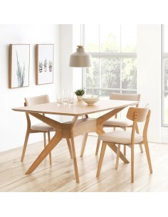MESA COLONIAL HELGA 140x90, COR CARVALHO 2