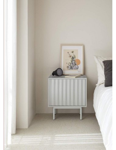 Mesa de cabeceira TEULAT SIERRA 48x35 lacado CINZA