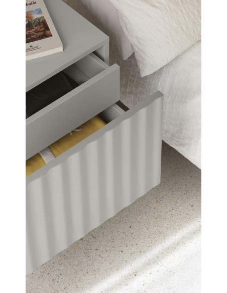 Mesa de cabeceira TEULAT SIERRA 48x35 lacado CINZA