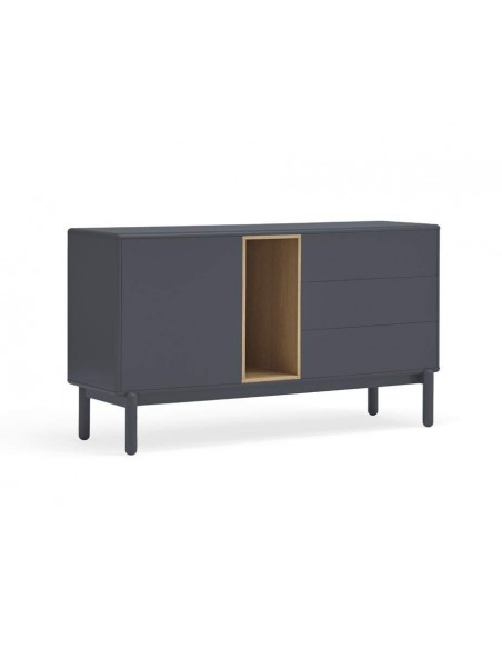 Aparador de design TEULAT CORVO 140x40, ANTRACITE CINZA.