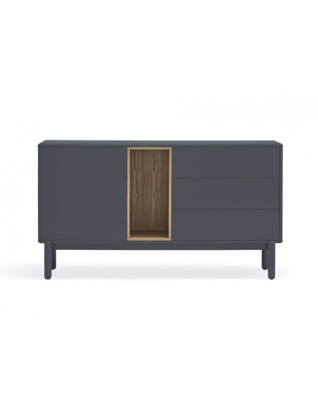 Aparador de design TEULAT CORVO 140x40, ANTRACITE CINZA.