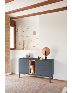 TEULAT aparador de diseño CORVO 140x40, GRIS ANTRACITA 2