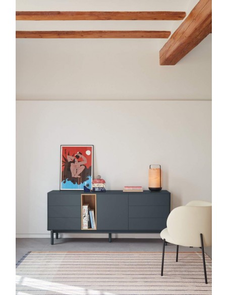 TEULAT APARADOR CORVO 180x40, GRIS ANTRACITA