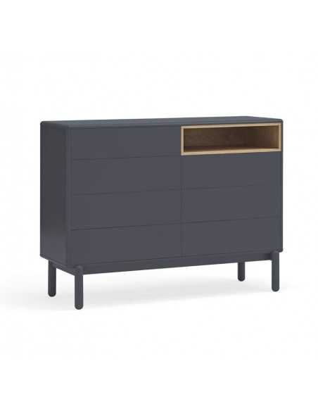 TEULAT CÓMODA CORVO 120x40, 7 CAJONES, GRIS ANTRACITA