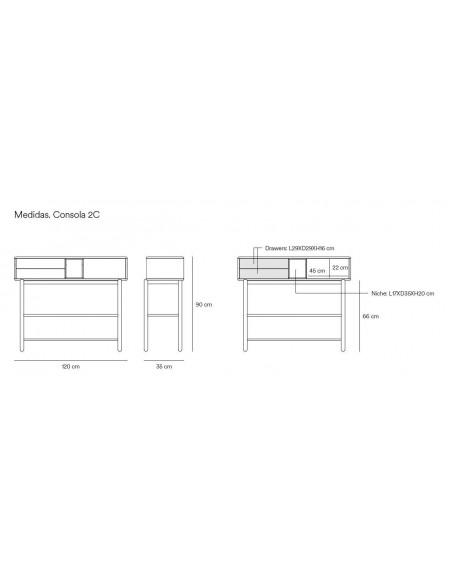 Teulat Console de design CORVO 120x35, cinza pérola, Carvalho Teulat Console de design CORVO 120x35, cinza pérola, Carvalho
