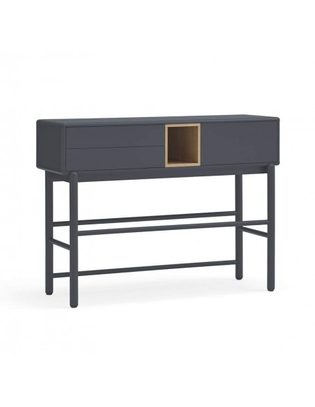 Consola de design TEULAT CORVO 120x35, cor cinza ANTRACITE, carvalho