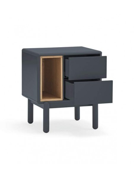 Mesa de cabeceira TEULAT CORVO 48x35, cinza ANTRACITE