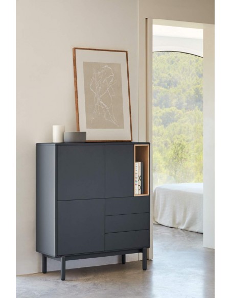 ARMÁRIO AUXILIAR TEULAT CORVO 100X40, CINZA ANTRACITE