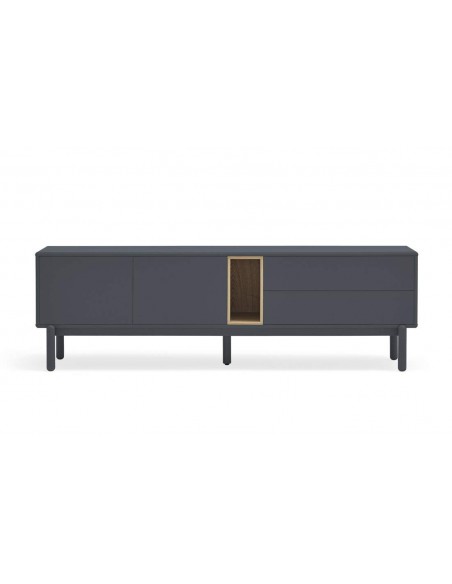 MESA DE TV TEULAT CORVO 180x40, COR CINZA ANTRACITE