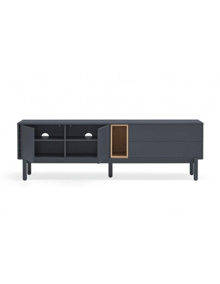 MESA DE TV TEULAT CORVO 180x40, COR CINZA ANTRACITE