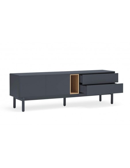 MESA DE TV TEULAT CORVO 180x40, COR CINZA ANTRACITE