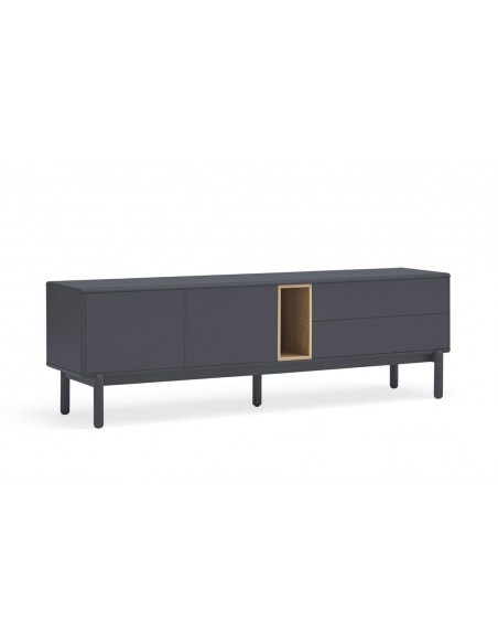 MESA DE TV TEULAT CORVO 180x40, COR CINZA ANTRACITE