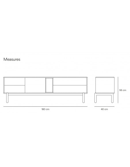 ARMÁRIO DE TV TEULAT CORVO 180x40, COR CINZA PÉROLA