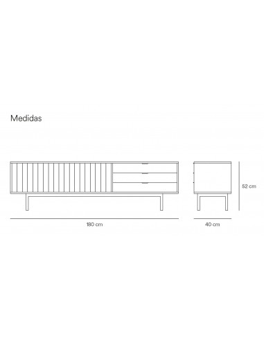 Teulat gabinete TV Sierra 180x40, lacado a...
