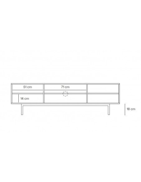 Teulat MUEBLE TV SIERRA 180x40, minimalista lacado en negro.