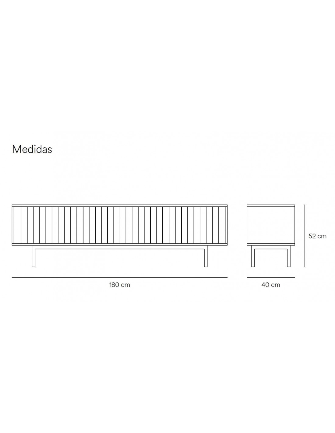 Mueble TV sierra negro roble 180 cm 