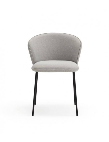 TEULAT SILLA de diseño ADD, tela GRIS CLARO, metal negro
