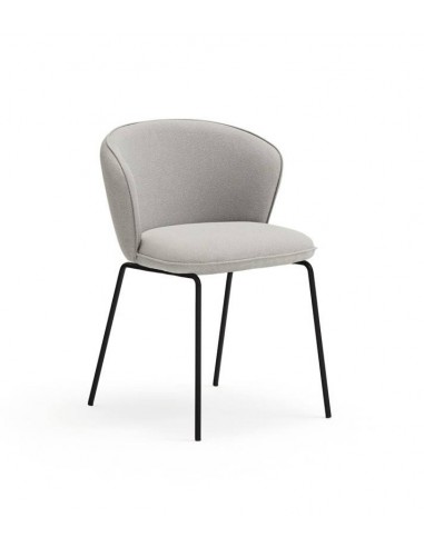 TEULAT ADD design CADEIRA, tecido CINZA CLARO, metal preto