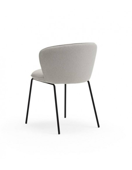TEULAT SILLA de diseño ADD, tela GRIS CLARO, metal negro