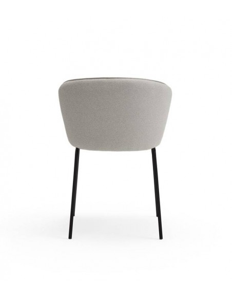 TEULAT SILLA de diseño ADD, tela GRIS CLARO, metal negro
