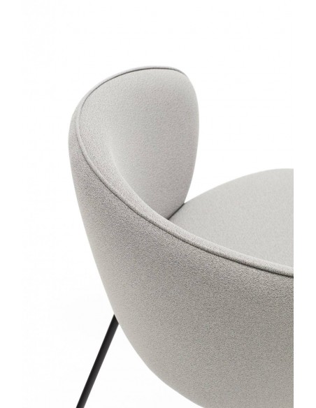 TEULAT SILLA de diseño ADD, tela GRIS CLARO, metal negro