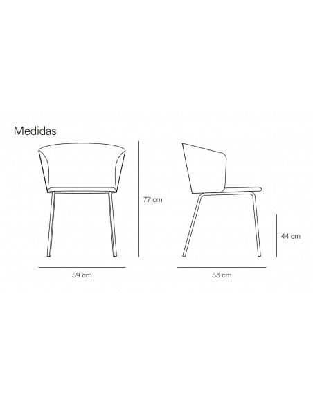 TEULAT SILLA de diseño ADD, tela GRIS CLARO, metal negro