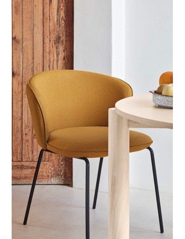 TEULAT SILLA de diseño ADD, tela MOSTAZA, metal...