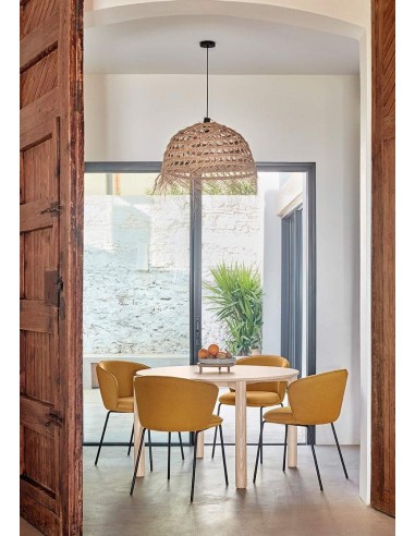 TEULAT SILLA de diseño ADD, tela MOSTAZA, metal...