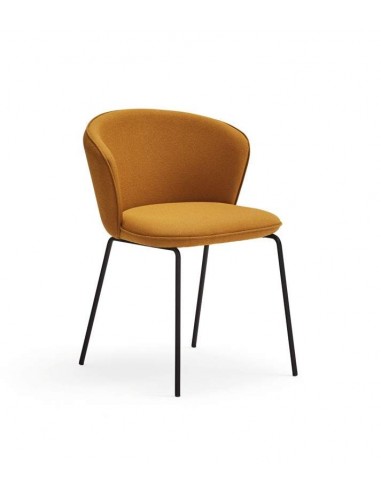 TEULAT SILLA de diseño ADD, tela MOSTAZA, metal negro