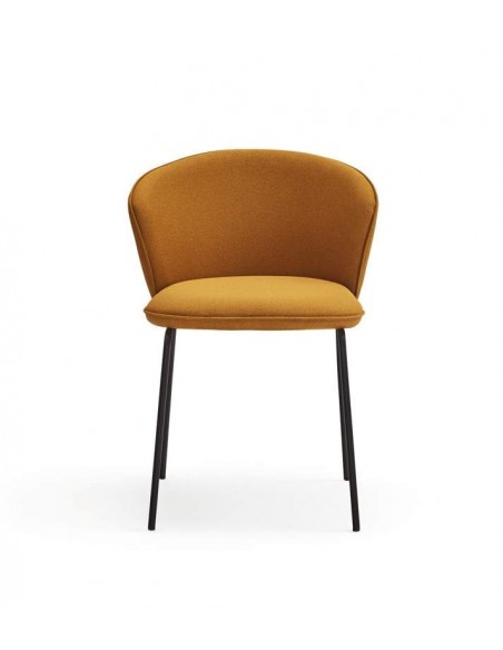 TEULAT SILLA de diseño ADD, tela MOSTAZA, metal negro