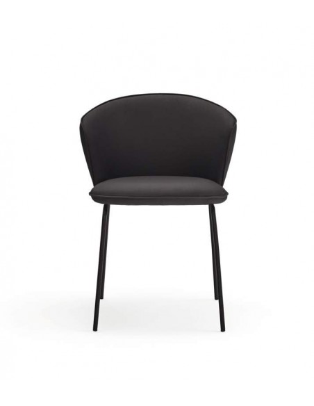 TEULAT SILLA de diseño ADD, PU NEGRO, metal negro