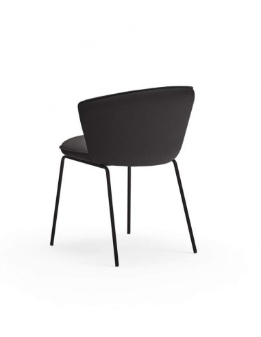 TEULAT SILLA de diseño ADD, PU NEGRO, metal negro