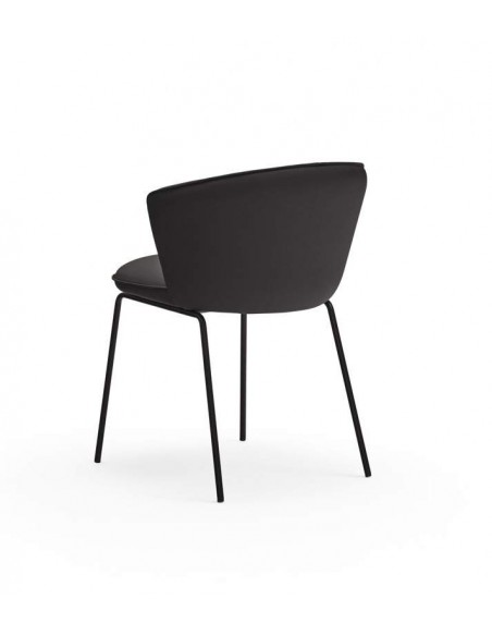 TEULAT SILLA de diseño ADD, PU NEGRO, metal negro